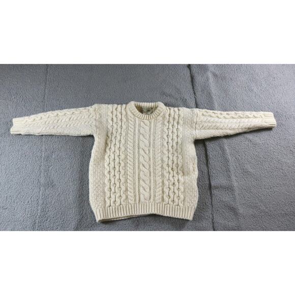 Shamrock Apparel Original Mens S Sweater Cream Wool Cable Knit Ireland Vintage - Picture 1 of 5